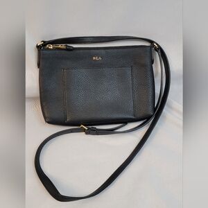 Polo Ralph Lauren Black Pebbled Crossbody Bag